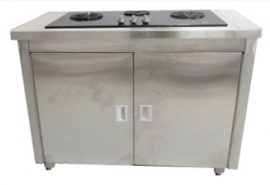 Cabinet Meja Kompor Tanam Stainless 2 Rak