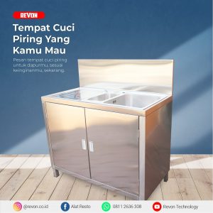 Kabinet Wastafel Sink 2 Bowl Swing Door