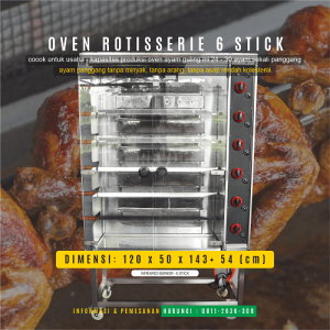 oven gas rotisserie 6 stick