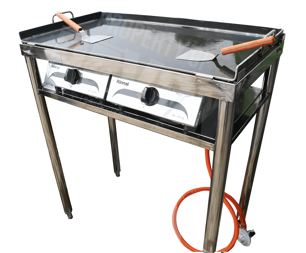 Standing Wajan Flat Besi Hitam Gas Griddle Portable