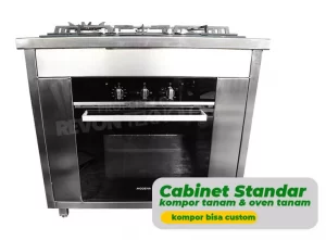 Cabinet Kompor Freestanding | Kompor Kombinasi Oven Tanam | Stainless Steel