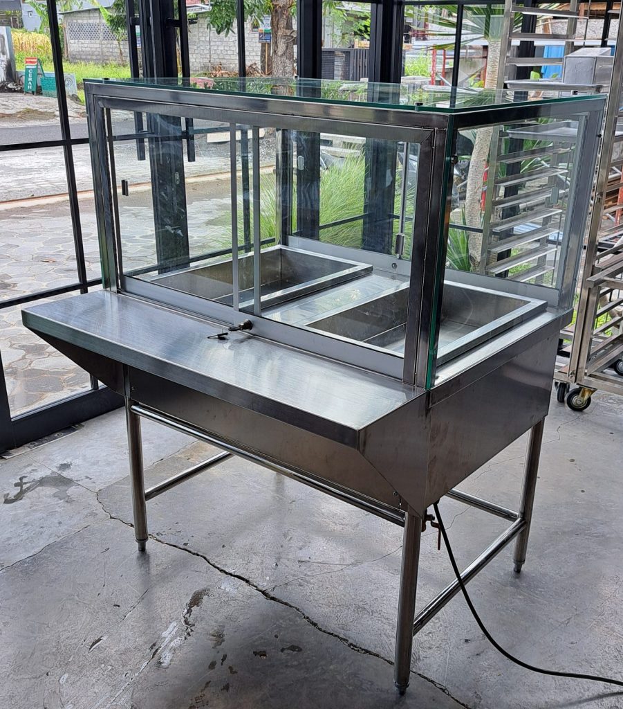 Bain Marie 2 Chamber Stainless Full Custom Kaca