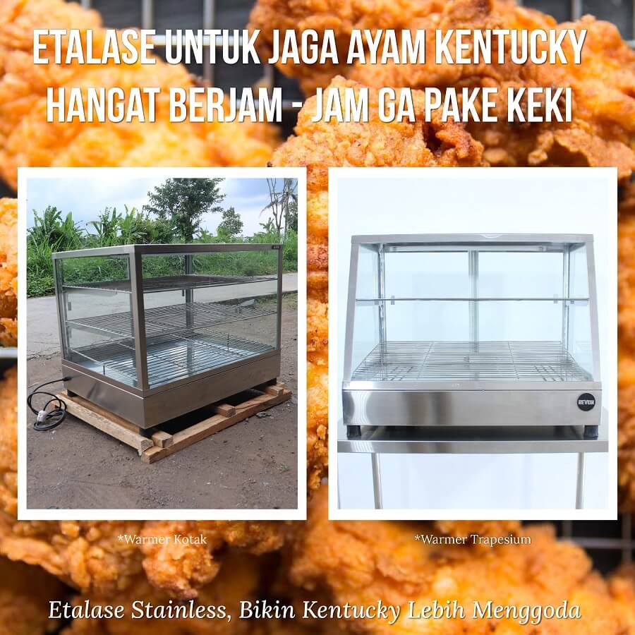 Sentra Etalase Warmer Penghangat Ayam Madiun | Hemat Listrik