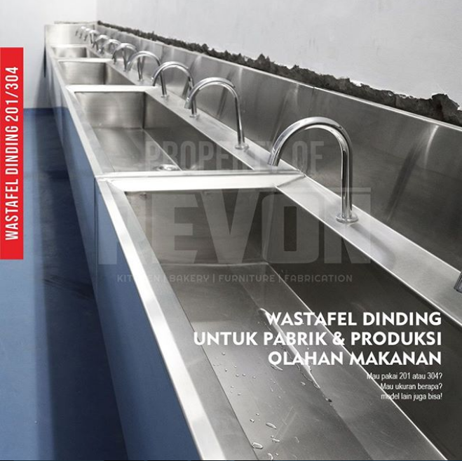 wastafel dinding stainless