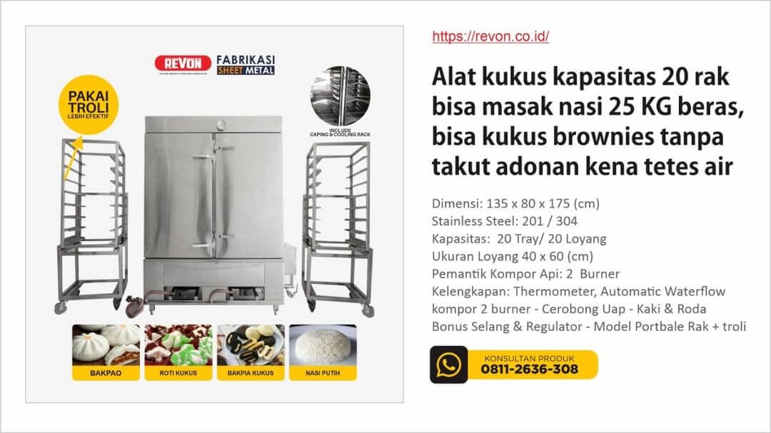 Mesin Kukus Bakpau Tangerang Selatan | Kapasitas Besar