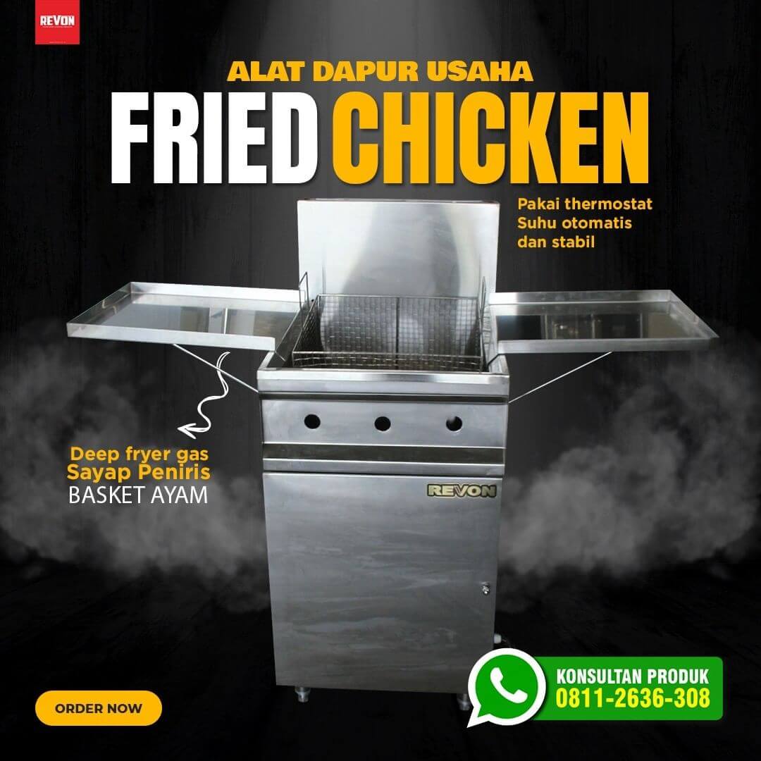 Mesin Goreng Ayam Sragen | Deep Fryer Gas Otomatis