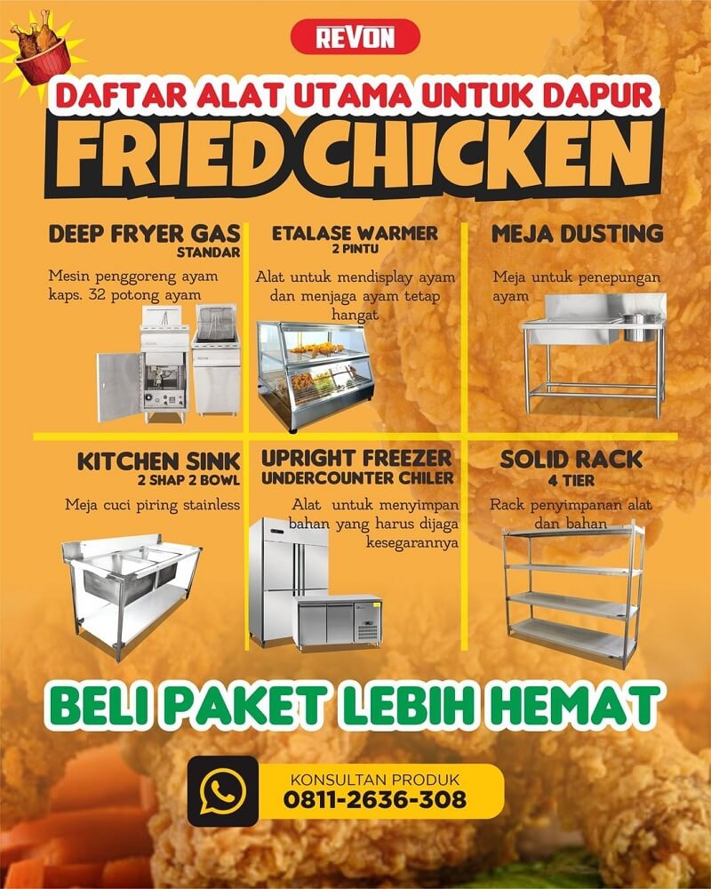 1 Set Alat Usaha Ayam Crispy | Harga Fabrikasi & Bergaransi
