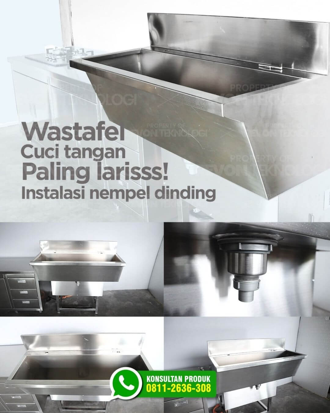 Wastafel Dinding Kran Pedal Jepara | Harga Fabrikasi | Custom