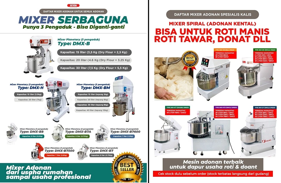 Daftar Mixer Usaha Roti & Donat Di Kebumen | Kapasitas Besar