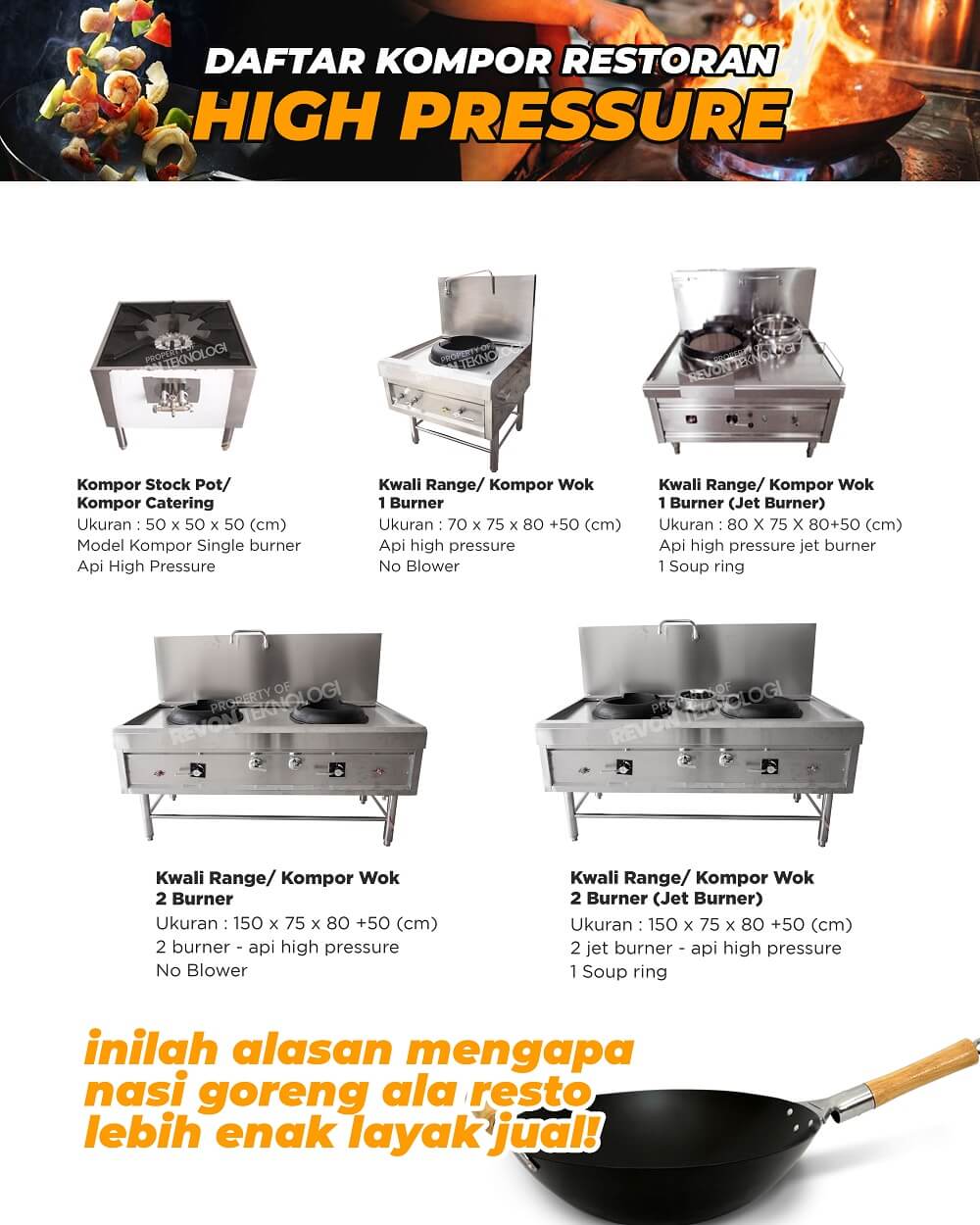 Sentra Kompor Restoran Jakarta | Stainless & Bisa Custom