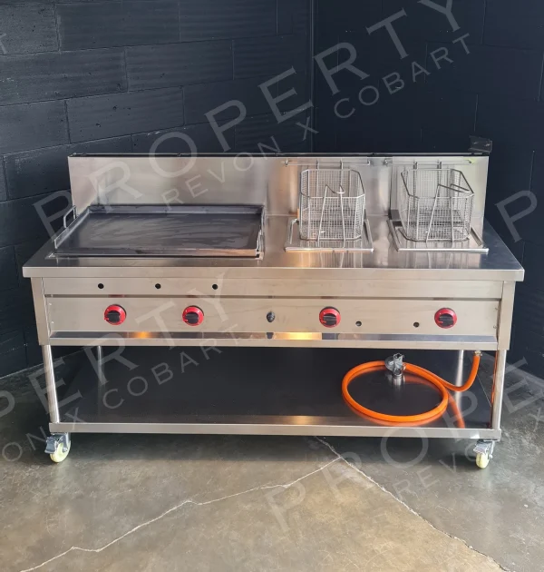 Double Deep Fryer Manual 10 Liter Kombinasi Griddle Flat Wajan Datar (4)