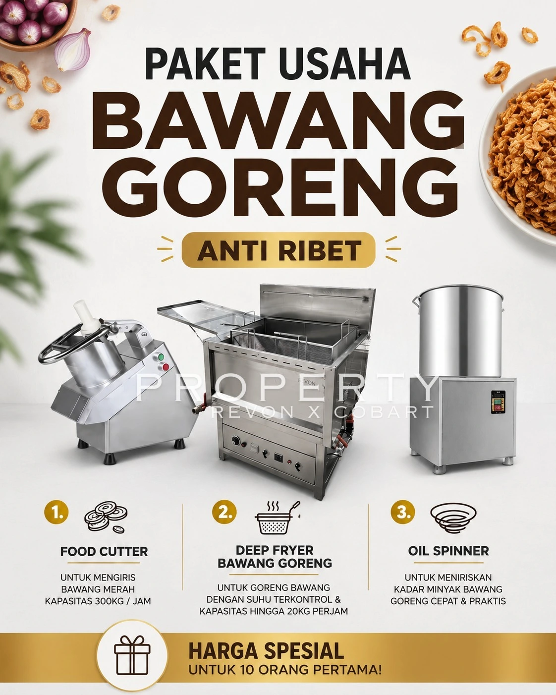 Paket Usaha Bawang Goreng Merah Kapasitas 240 Kg Perhari